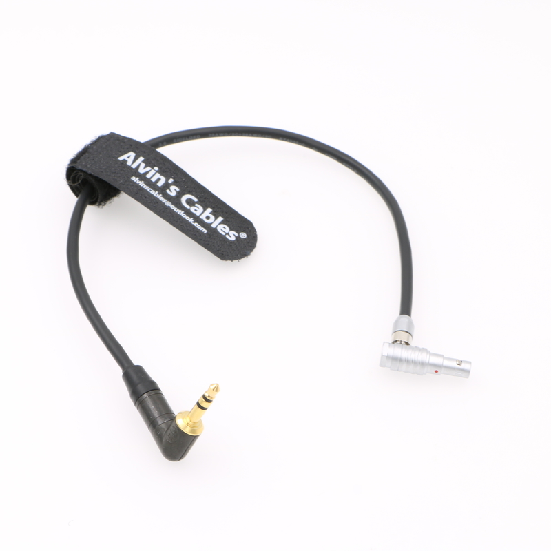 10 Inches Camera Audio Cable 5 Pin Right Angle Male To Right Angle 3.5mm TRS